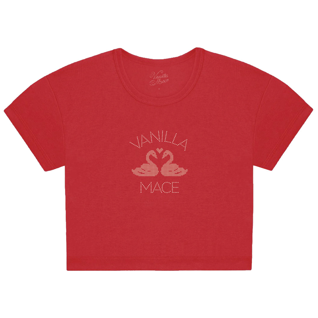Swans Cropped Baby Tee